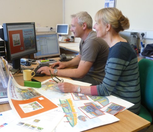 Marc and me deciding on cover colour